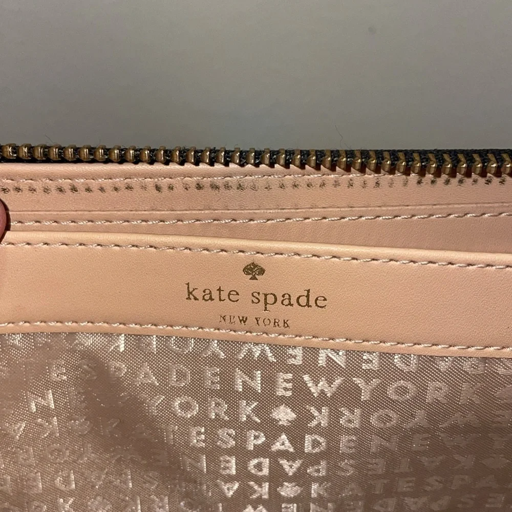 Kate Spade Black Embossed Croc‎ Leather Wallet.
